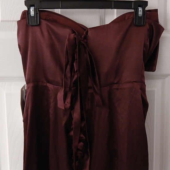 RSOETOO Strapless Bow Satin Prom Dress – Long Formal Evening Gown - Picture 12 of 13